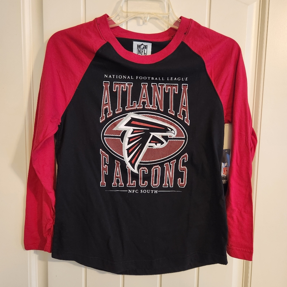 NWT Boys 14-16 Authentic Atlanta Falcons Long Sleeve Shirt